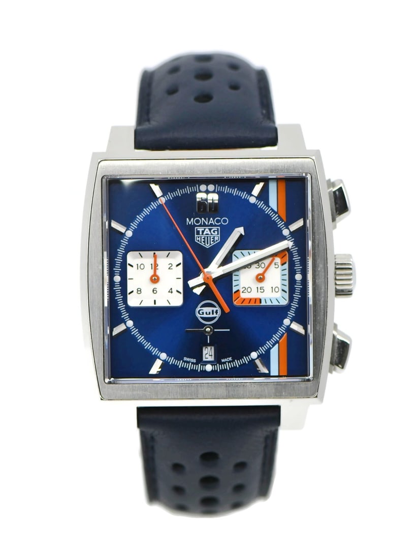 TAG Heuer Monaco Gulf Chronograph CBL2115 Stainless Steel Watch with Box and Papers (1 of 5)