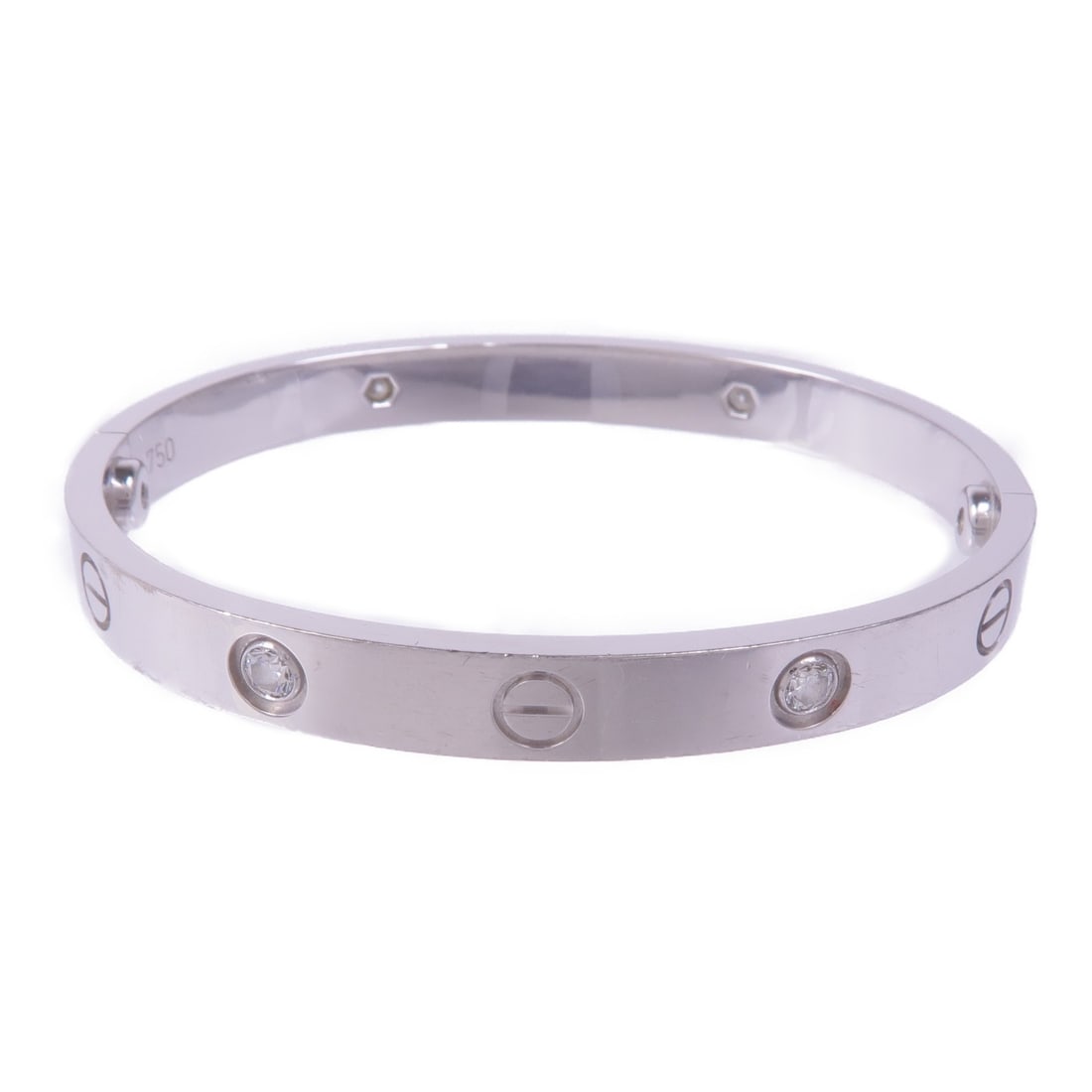 CARTIER Love Bracelet 4D Bangle Diamond in 18K White Gold (1 of 10)