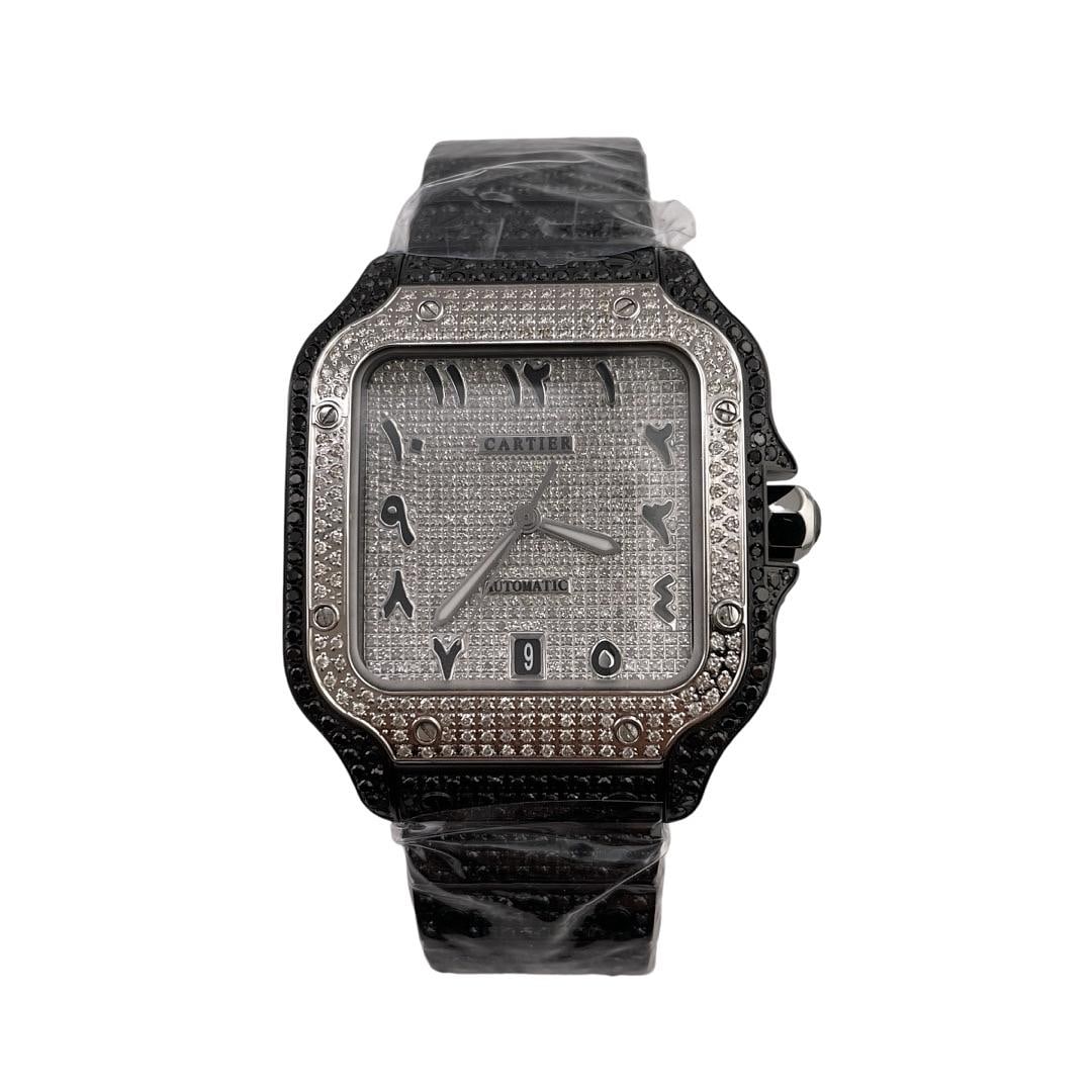 Cartier Santos Large Diamond Bezel Arabic Dial Mens Watch Ref 4072: Cartier Santos Large Diamond Bezel Arabic Dial Mens Watch Ref 4072 This exquisite Cartier Santos watch is designed for men, featuring a stunning Diamond Arabic dial that adds a touch of luxury. The wa