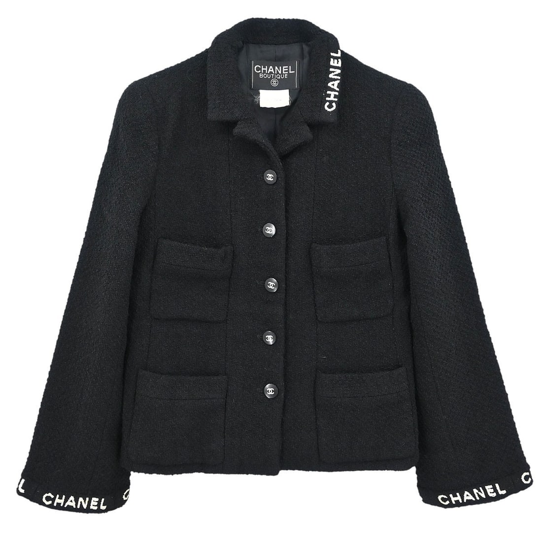 Chanel Vintage Black Wool Jacket 95A Size 38 (1 of 10)
