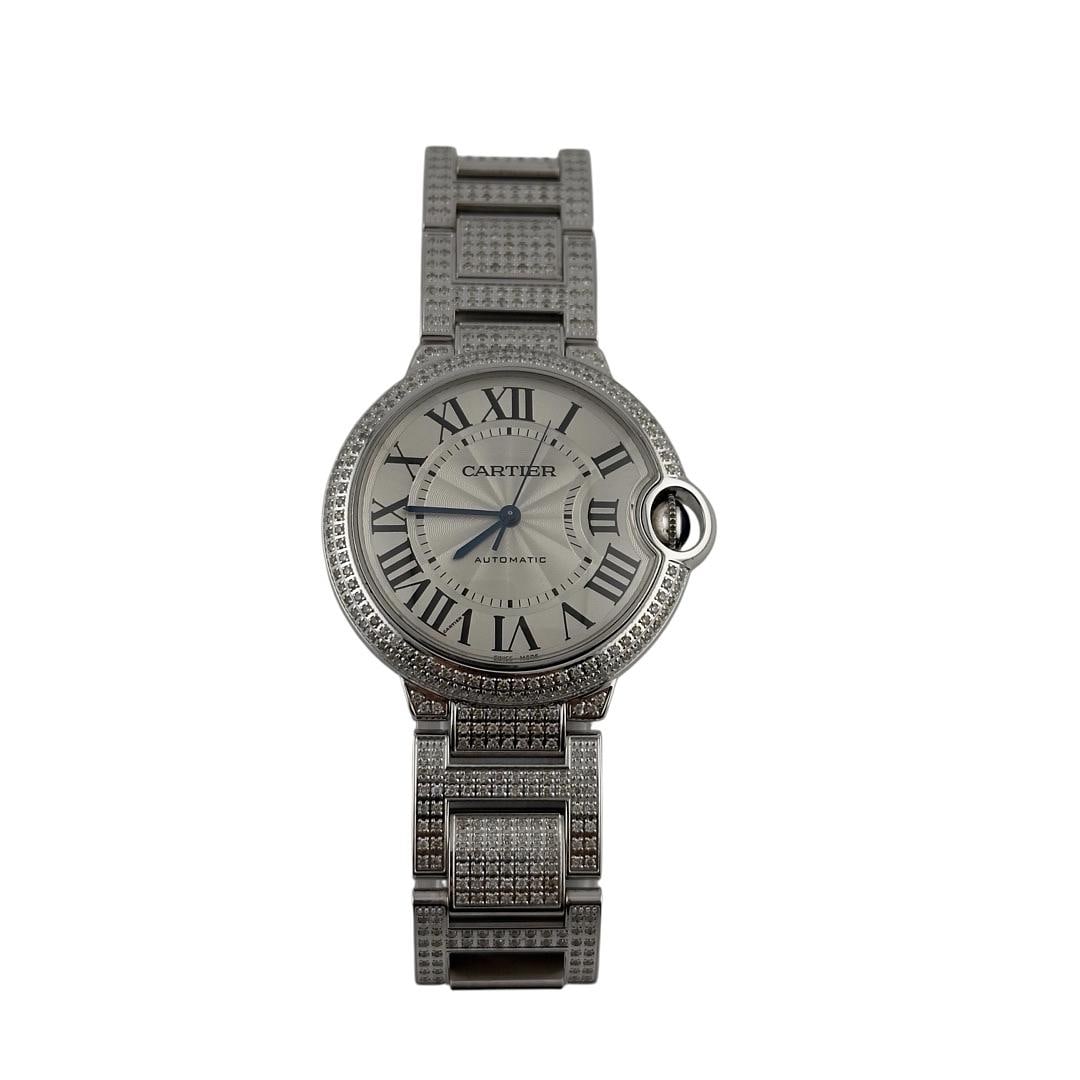 Cartier Ballon Bleu Diamond Bezel Silver Dial Watch Ref 3284 (1 of 3)