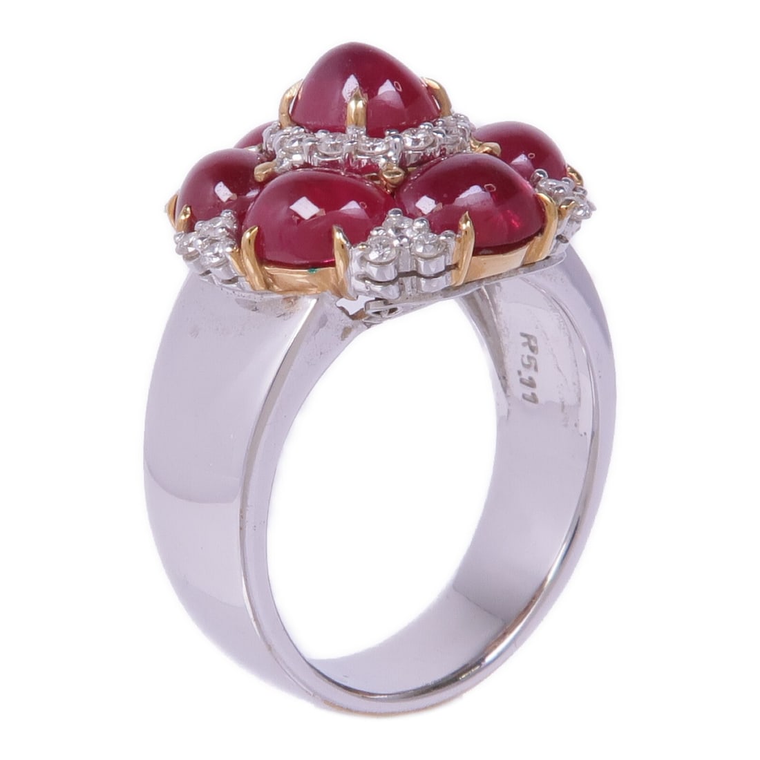 JEWELRY Ruby Diamond Ring in 18K Yellow White Pink Gold (1 of 10)