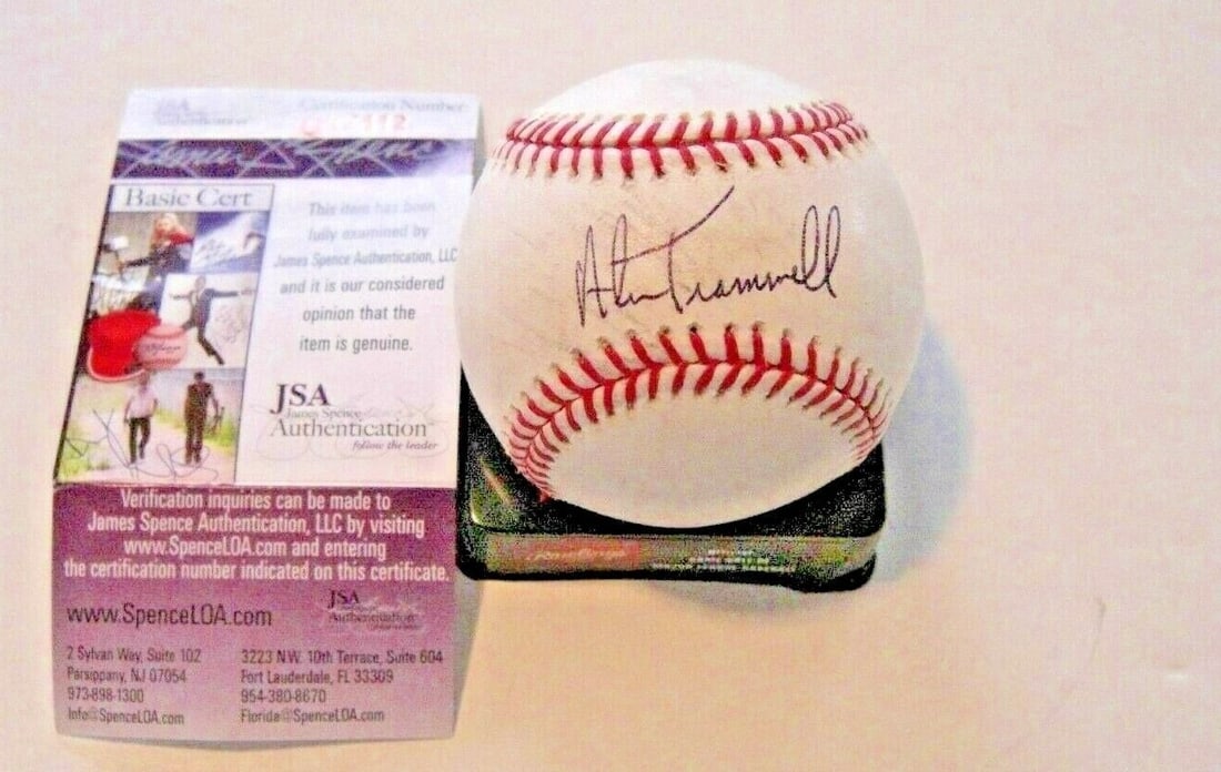Alan Trammell Signed Game Used MLB Baseball with JSA COA: Alan Trammell Signed Game Used MLB Baseball with JSA COA This is an original game-used MLB baseball signed by Alan Trammell, a member of the Detroit Tigers and Hall of Fame inductee. The ball comes wi