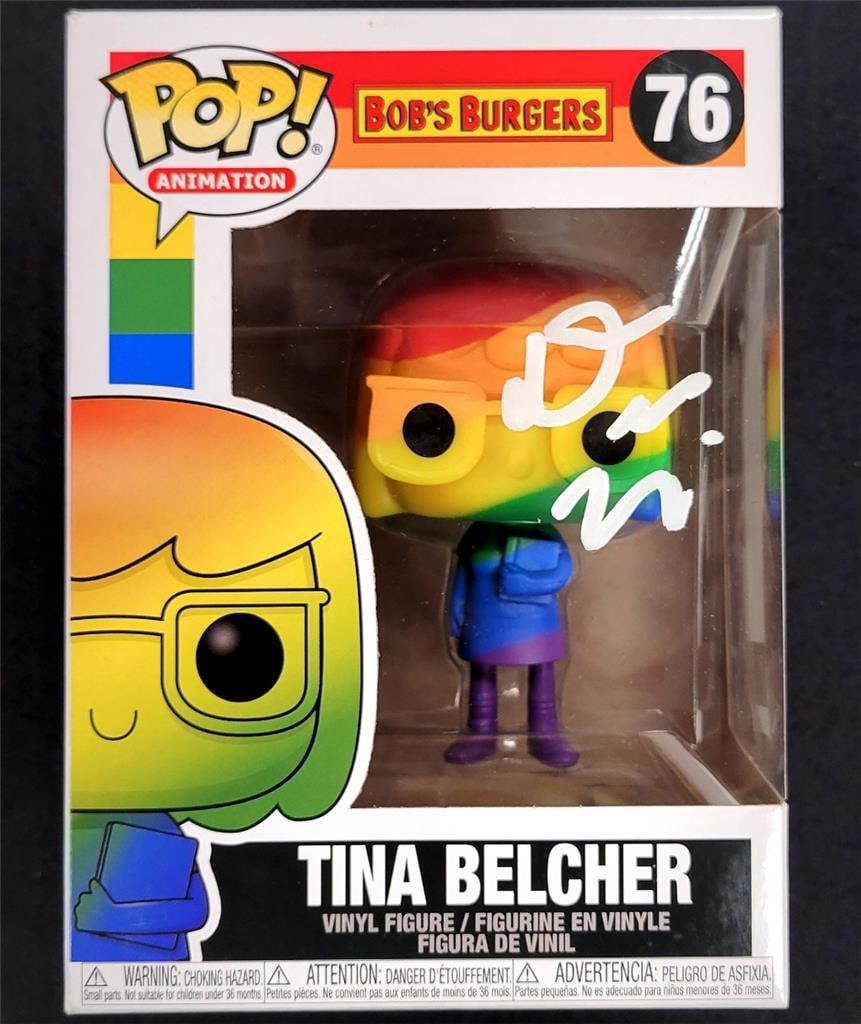 Dan Mintz Signed Tina Belcher Funko Pop Bob's Burgers Beckett Authenticated: Dan Mintz Signed Tina Belcher Funko Pop Bob's Burgers Beckett Authenticated This Funko Pop figure features Tina Belcher from the beloved animated series Bob's Burgers, signed by the voice actor Dan Mi
