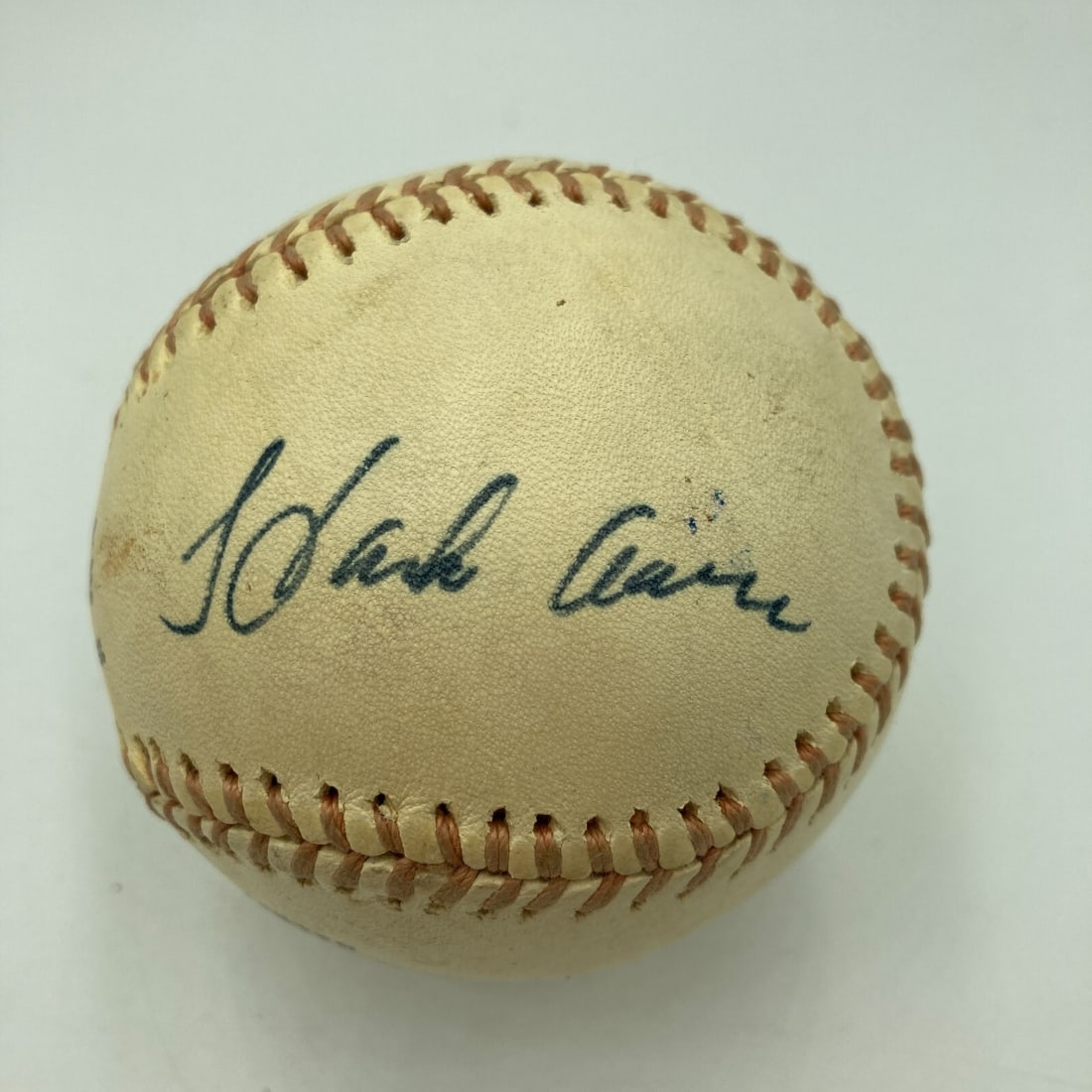 Hank Aaron 1970s Signed Macphail Baseball with JSA COA: Hank Aaron 1970s Signed Macphail Baseball with JSA COA This is a Hank Aaron signed official American League Macphail baseball from the 1970s. The ball is authenticated by James Spence Authentication (