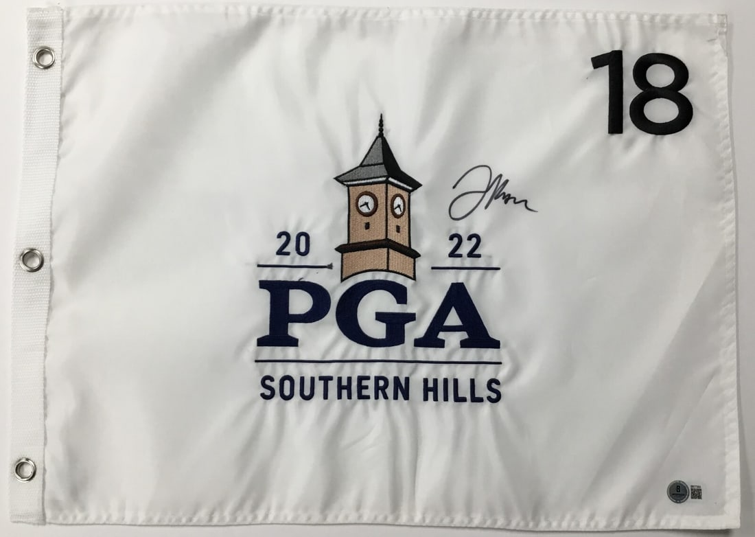 Justin Thomas Signed 2022 PGA Southern Hills #18 Flag Beckett Authenticated: Justin Thomas Signed 2022 PGA Southern Hills #18 Flag Beckett Authenticated This is an official 2022 PGA Southern Hills #18 pin flag, expertly signed by golf superstar Justin Thomas. The signature has