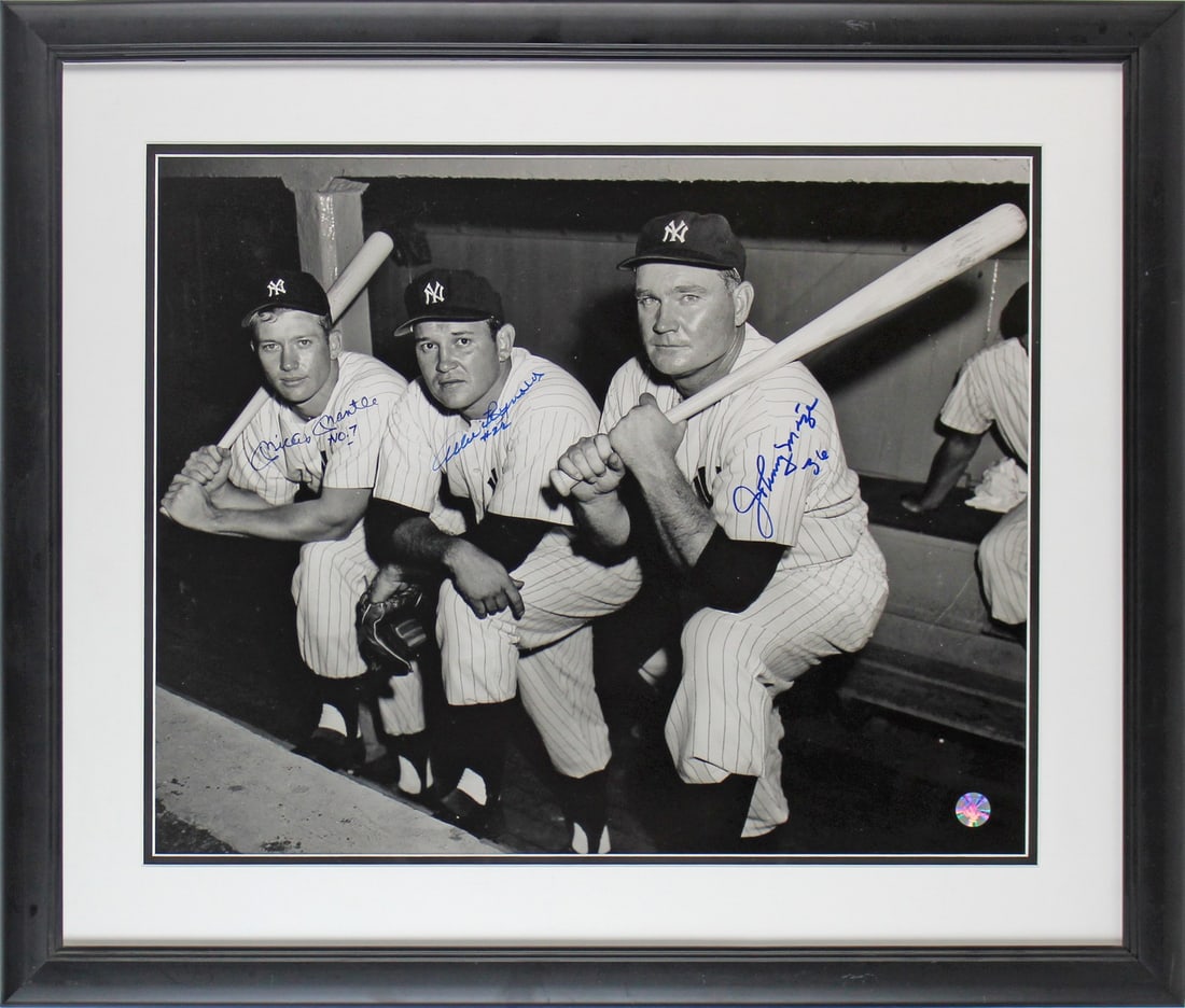 Yankees Signed 16x20 Framed Photo Mantle Reynolds Mize BAS A39330 (1 of 5)