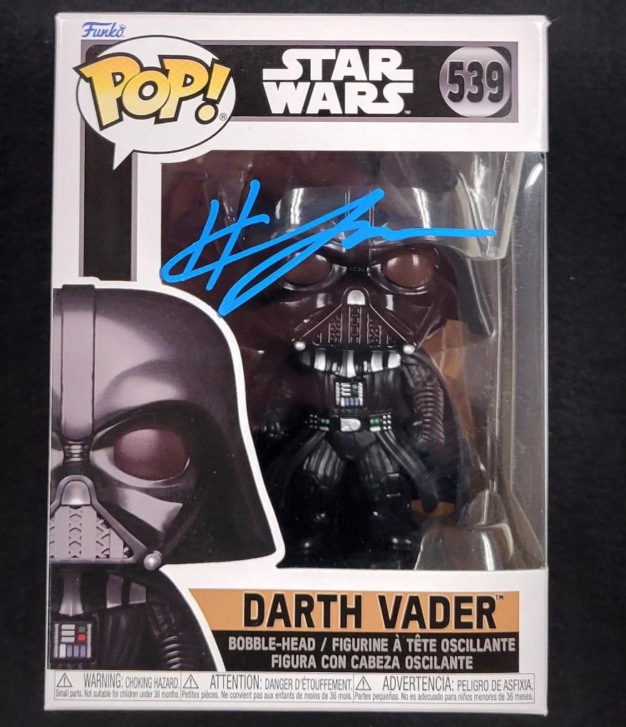 Hayden Christensen Signed Darth Vader Funko Pop Beckett Authenticated: Hayden Christensen Signed Darth Vader Funko Pop Beckett Authenticated This is an original, pre-owned Funko Pop! collectible featuring Darth Vader, autographed by Hayden Christensen, known for his role