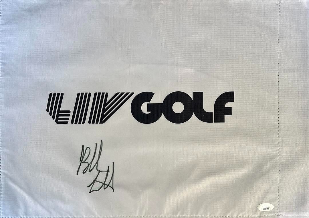Bubba Watson Signed LIV Golf Flag JSA Authenticated Collectible: Bubba Watson Signed LIV Golf Flag JSA Authenticated Collectible This is an official LIV Golf pin flag signed by renowned golfer Bubba Watson. The autograph is authenticated by James Spence Authenticat