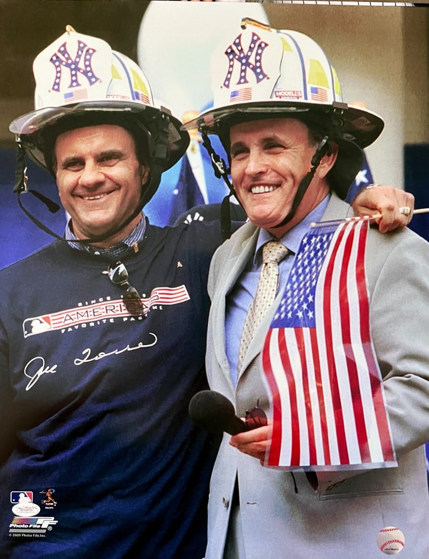 Joe Torre Signed 16x20 Yankees Photo Yankee Parade JSA Authenticated: Joe Torre Signed 16x20 Yankees Photo Yankee Parade JSA Authenticated This stunning 16x20 photograph captures the excitement of the New York Yankees' parade celebration with Rudy Giuliani, perfectly si