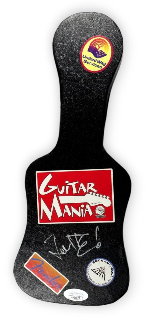 John Easdale Autographed Mini Guitar Case Dramarama JSA Certified: John Easdale Autographed Mini Guitar Case Dramarama JSA Certified This mini guitar case, signed by John Easdale, the lead singer of Dramarama, is a unique collectible for any fan. The case measures ju