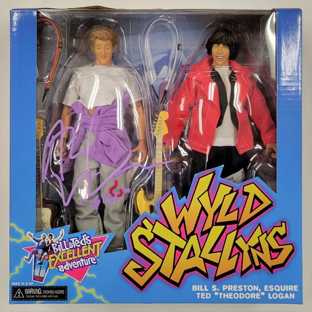 Alex Winter Signed Bill & Ted NECA Figure with Beckett Authentication: Alex Winter Signed Bill & Ted NECA Figure with Beckett Authentication This NECA figure features Alex Winter as "Bill" from the iconic movie "Bill & Ted's Excellent Adventure." This collectible item is