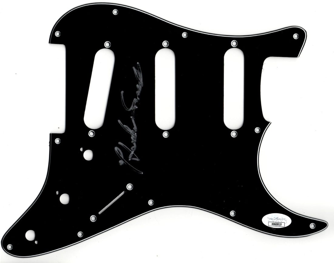 Hubert Sumlin Autographed Guitar Pickguard Authenticated by JSA: Hubert Sumlin Autographed Guitar Pickguard Authenticated by JSA This is an authentic electric guitar pickguard autographed by the legendary Hubert Sumlin, a celebrated player known for his influential