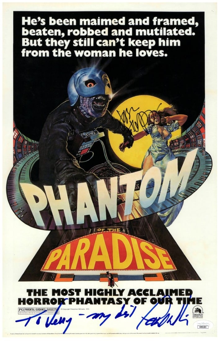 Jessica Harper Paul Williams Signed 11x17 Photo JSA Authenticated: Jessica Harper Paul Williams Signed 11x17 Photo JSA Authenticated This stunning 11x17 photograph features the autographs of Jessica Harper and Paul Williams, both renowned figures from the classic fil