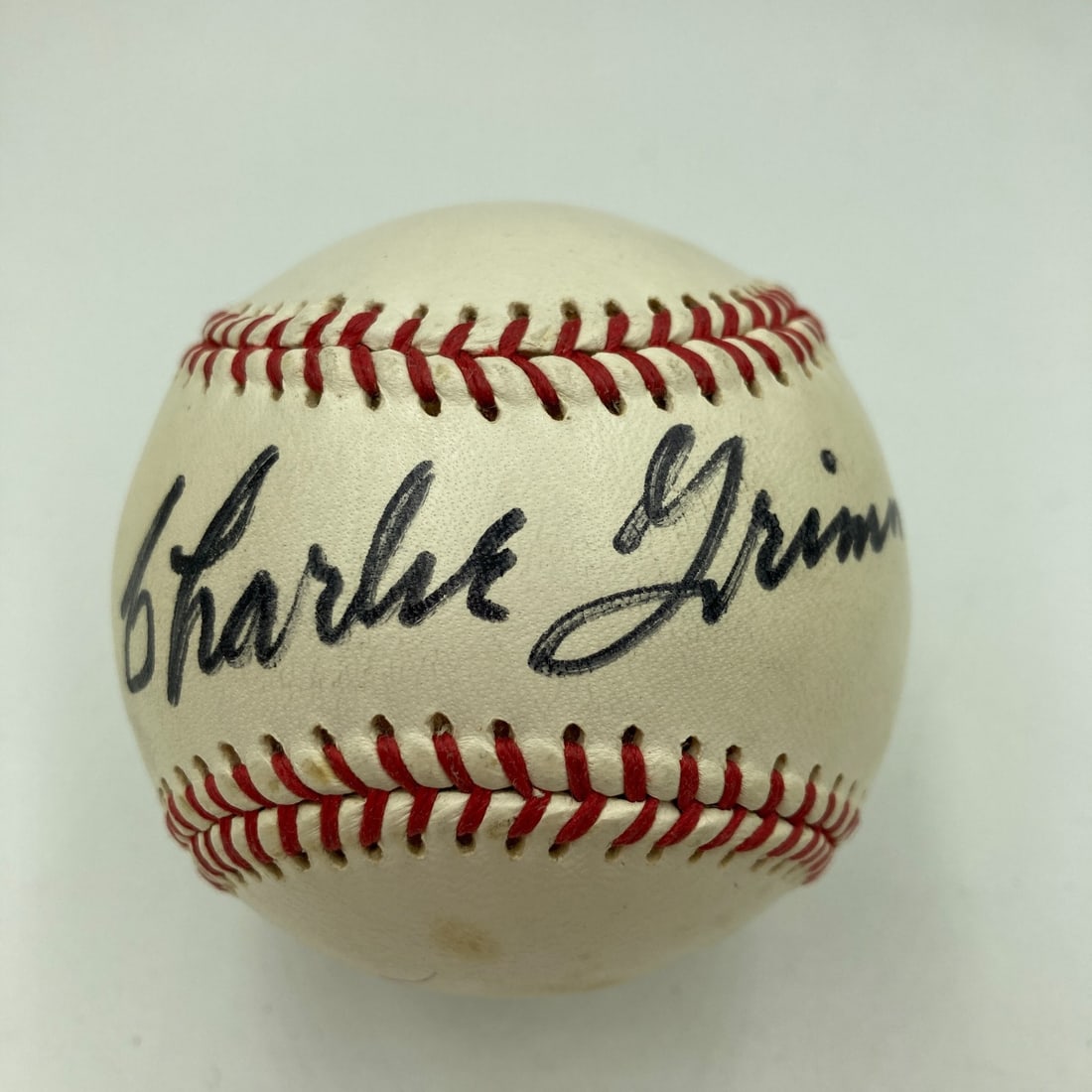 George Bamberger Charlie Grimm Signed Baseball with JSA COA: George Bamberger Charlie Grimm Signed Baseball with JSA COA This vintage baseball features the authentic signatures of George Bamberger and Charlie Grimm, adding a unique touch to any collection. The