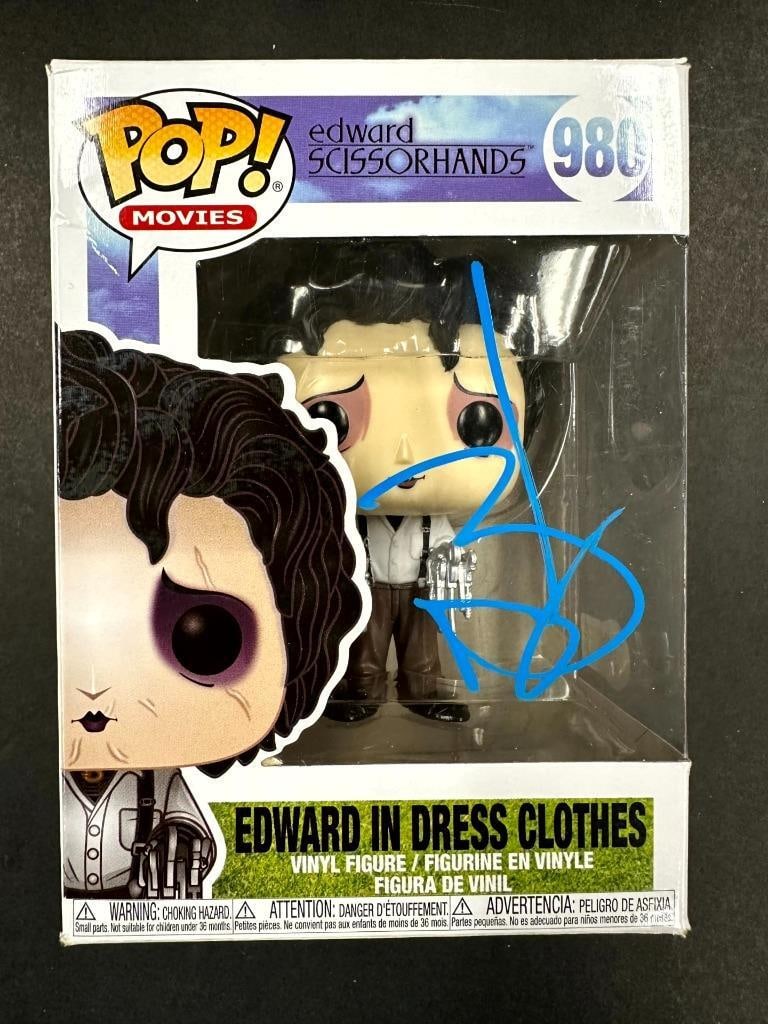 Johnny Depp Edward Scissorhands Funko Pop Signed Beckett Authenticated: Johnny Depp Edward Scissorhands Funko Pop Signed Beckett Authenticated This is a pre-owned Funko Pop! figure of Edward Scissorhands, famously signed by Johnny Depp. The autograph has been authenticate