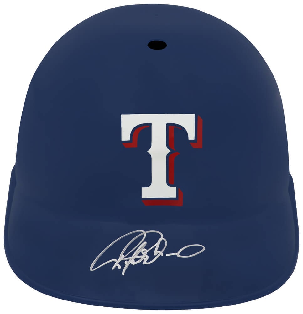 Rafael Palmeiro Signed Texas Rangers Replica Batting Helmet with COA: Rafael Palmeiro Signed Texas Rangers Replica Batting Helmet with COA Celebrate the legacy of Rafael Palmeiro with this signed Texas Rangers souvenir replica batting helmet. This original item is authe