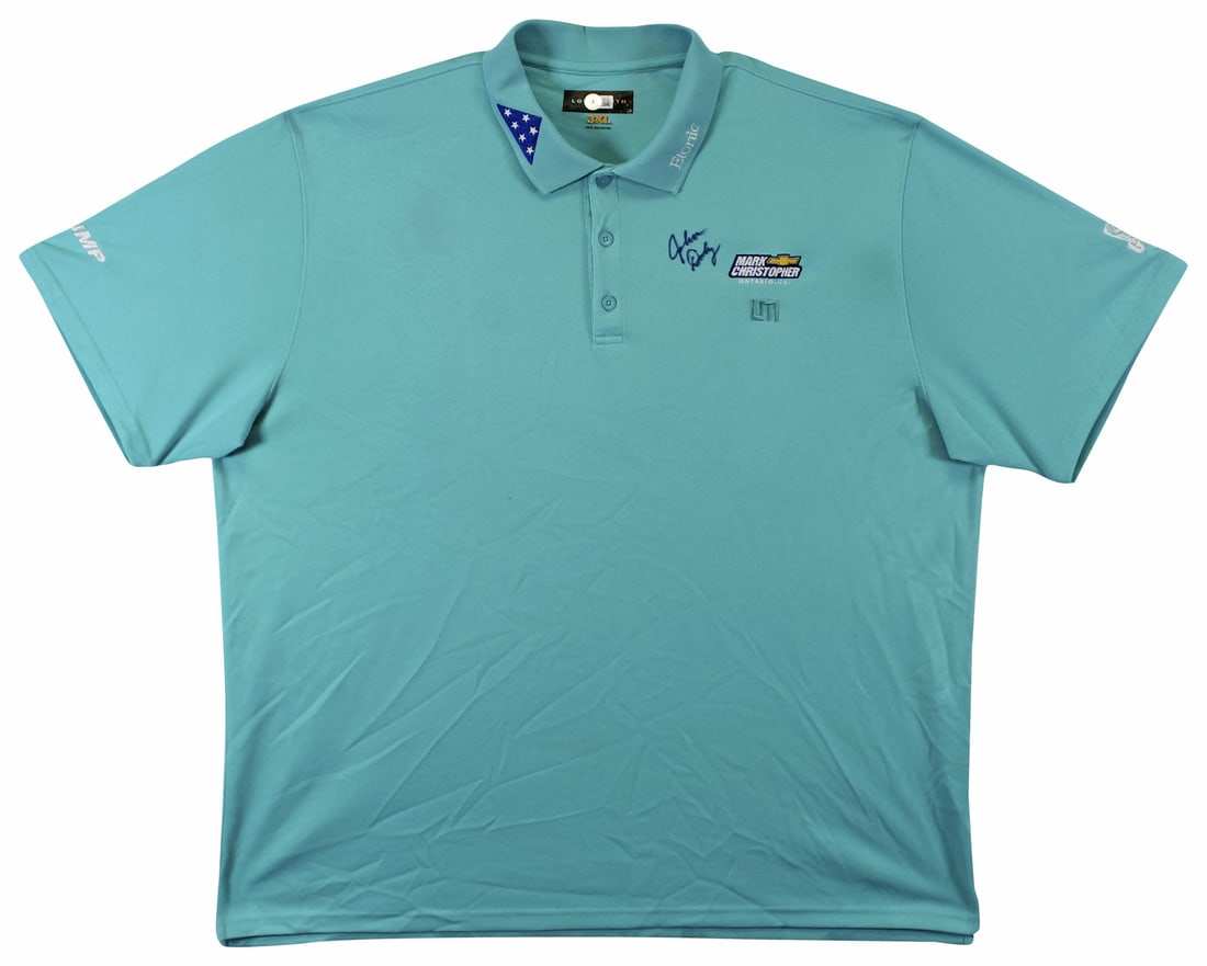 John Daly Signed Match Worn Light Blue Loudmouth Polo BAS Authenticated: John Daly Signed Match Worn Light Blue Loudmouth Polo BAS Authenticated This authentic XX-Large polo shirt is a match-worn piece from golf legend John Daly, featuring a striking light blue design from