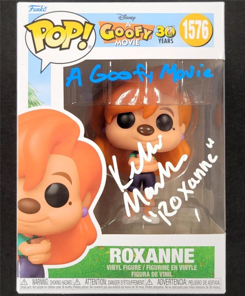 Kellie Martin Autographed Roxanne Funko Pop! A Goofy Movie Beckett Authenticated: Kellie Martin Autographed Roxanne Funko Pop! A Goofy Movie Beckett Authenticated This Funko Pop! features Roxanne from the beloved animated film "A Goofy Movie," personally signed by actress Kellie Ma