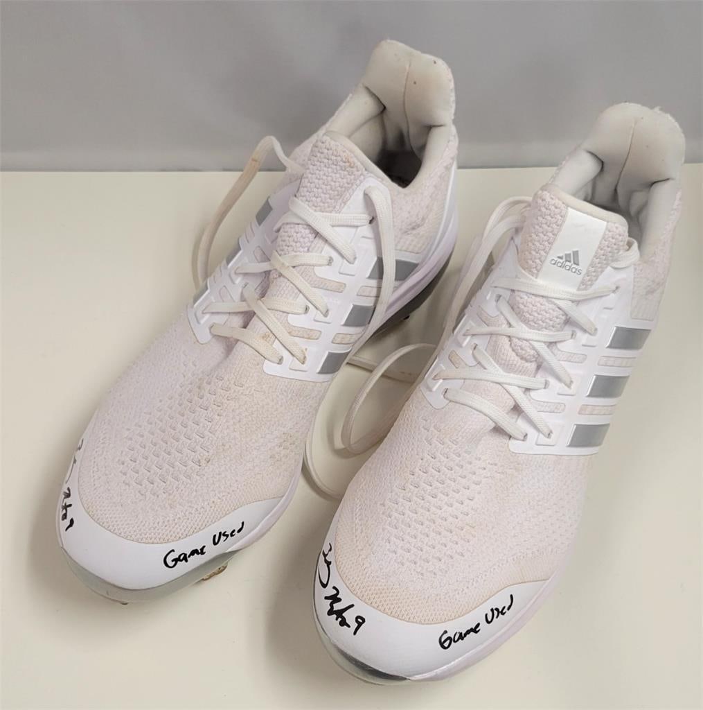 Zach Neto 2023 Game-Used Adidas Cleats Signed Angels BAS Certified: Zach Neto 2023 Game-Used Adidas Cleats Signed Angels BAS Certified Elevate your baseball memorabilia collection with these authentic 2023 game-used Adidas cleats signed by Zach Neto, a rising star of