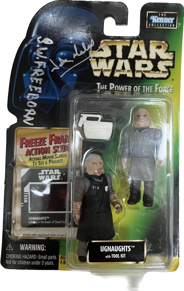 Rare Ugnaughts Signed Action Figure by Freeborn Maley Star Wars BAS: Rare Ugnaughts Signed Action Figure by Freeborn Maley Star Wars BAS This Star Wars action figure from The Power of the Force line features the alien Ugnaught, and is signed by renowned artists Stuart