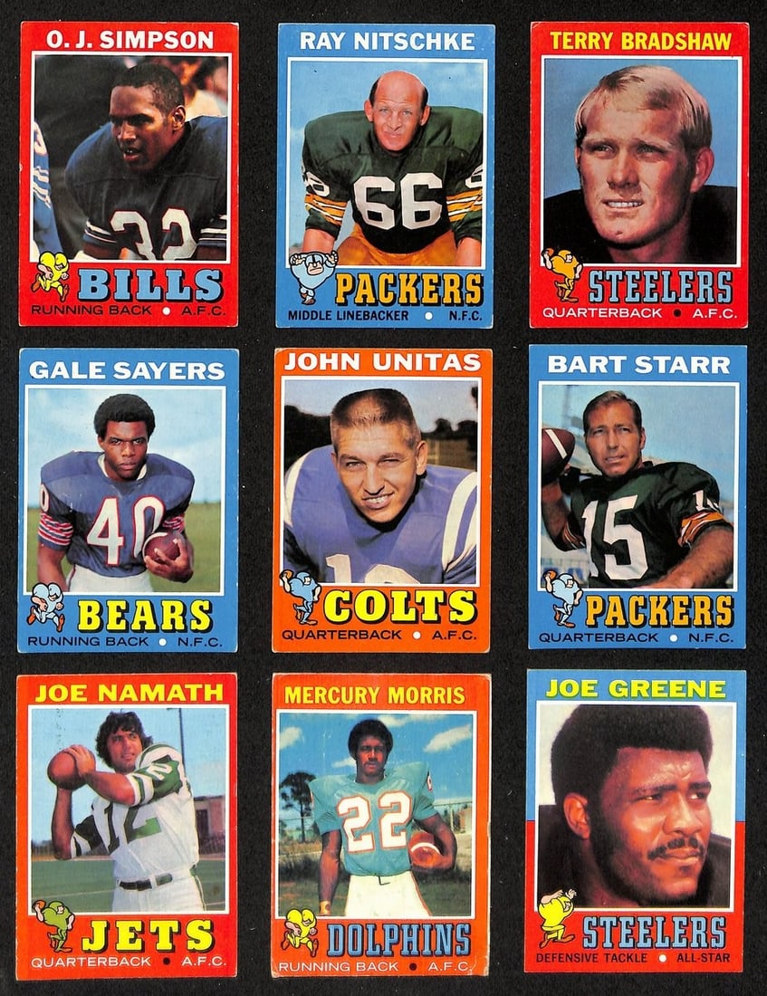 1971 Topps Football Complete Set 263 Cards Bradshaw Greene Simpson (1 of 12)