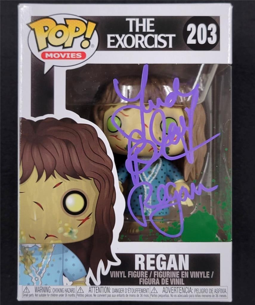 Linda Blair Signed Regan The Exorcist Funko Pop Beckett Authenticated: Linda Blair Signed Regan The Exorcist Funko Pop Beckett Authenticated This is an original Funko Pop! figure of "Regan" from the iconic horror film, The Exorcist, personally signed by actress Linda Bla