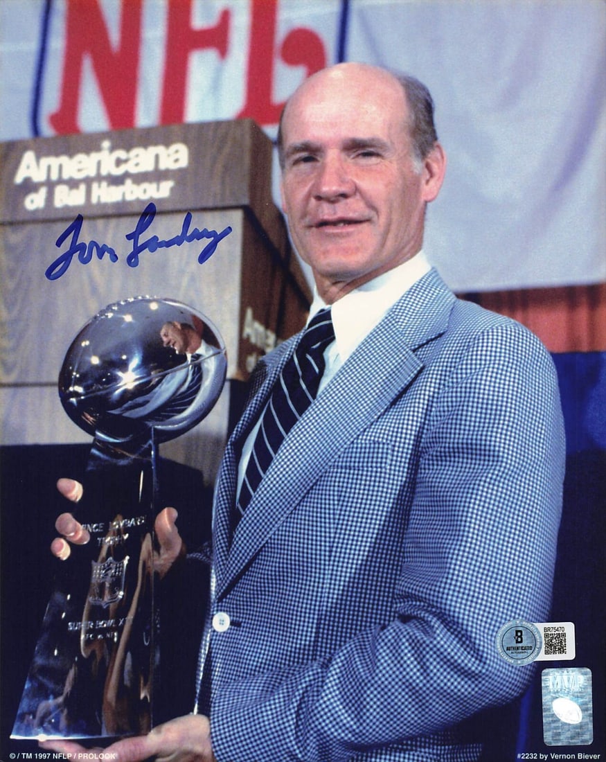 Tom Landry Signed 8x10 Photo Dallas Cowboys BAS Authenticated (1 of 1)