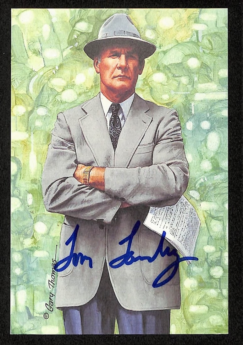 Tom Landry Autographed 1993 GLAC Postcard Dallas Cowboys PSA/DNA (1 of 2)
