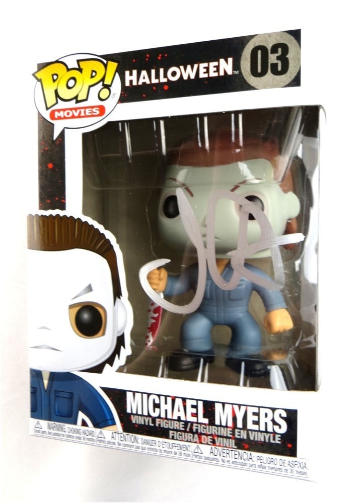 John Carpenter Signed Funko POP! Michael Myers Halloween JSA Authenticated: John Carpenter Signed Funko POP! Michael Myers Halloween JSA Authenticated This Funko POP! figure of Michael Myers from Halloween is autographed by the legendary filmmaker John Carpenter. The autograp