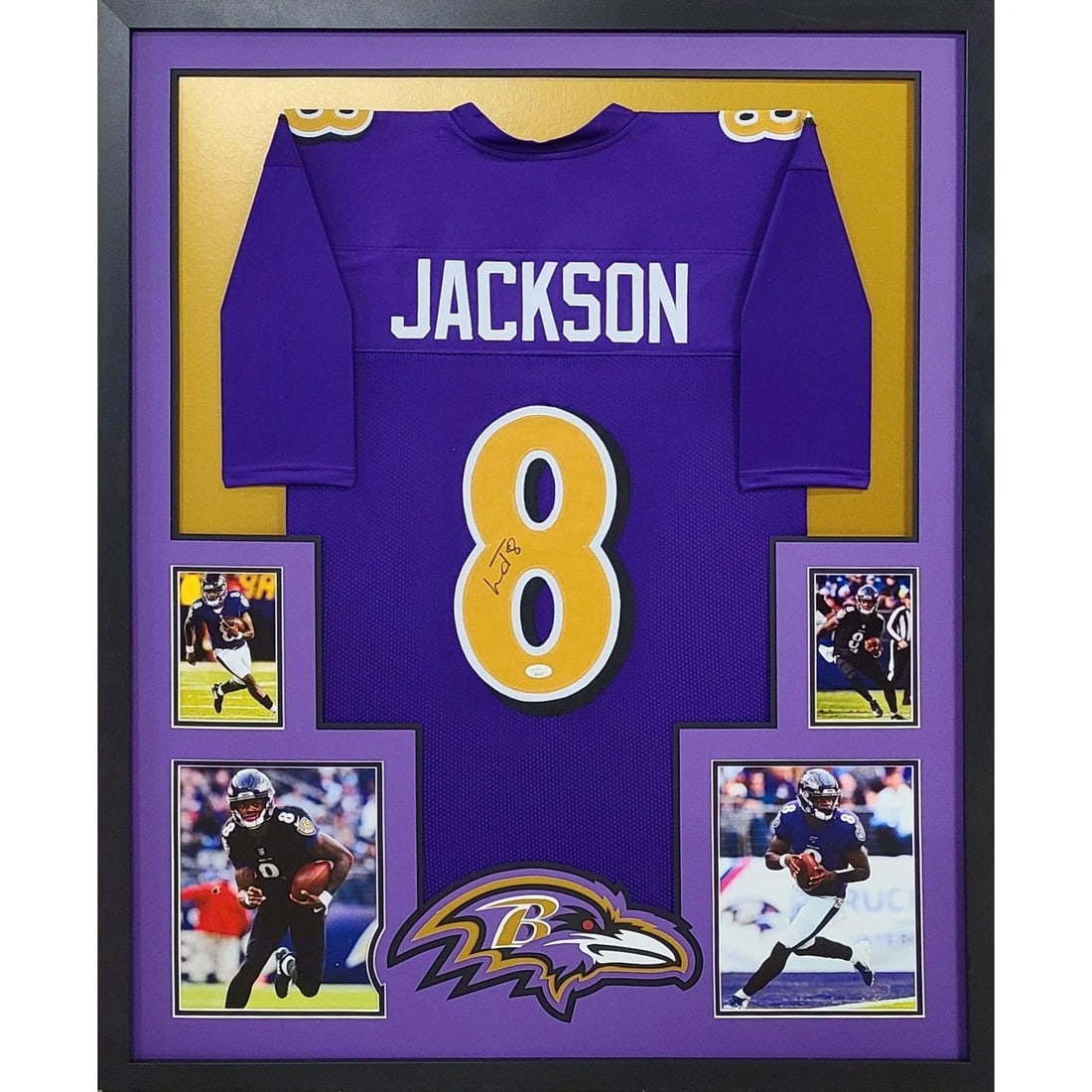 Lamar Jackson Autographed Framed Jersey JSA Authenticated Ravens: Lamar Jackson Autographed Framed Jersey JSA Authenticated Ravens This autographed Lamar Jackson framed jersey is a stunning piece for any Baltimore Ravens fan. Authenticated by JSA, a leader in sports
