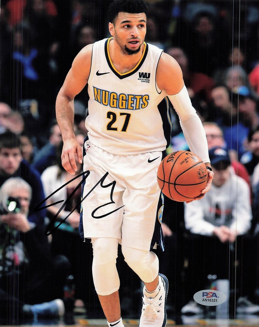 Jamal Murray Autographed 8x10 Photo PSA/DNA Denver Nuggets: Jamal Murray Autographed 8x10 Photo PSA/DNA Denver Nuggets This is a professionally printed 8x10 photograph featuring Jamal Murray of the Denver Nuggets, personally signed by the player. The autograph