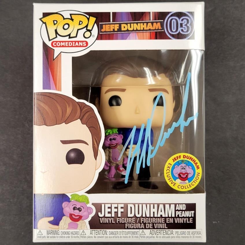 Jeff Dunham Peanut Funko Pop Signed Figure Beckett Authenticated: Jeff Dunham Peanut Funko Pop Signed Figure Beckett Authenticated This original Funko Pop figure features the beloved character Peanut, signed by the renowned comedian Jeff Dunham. The autograph has be