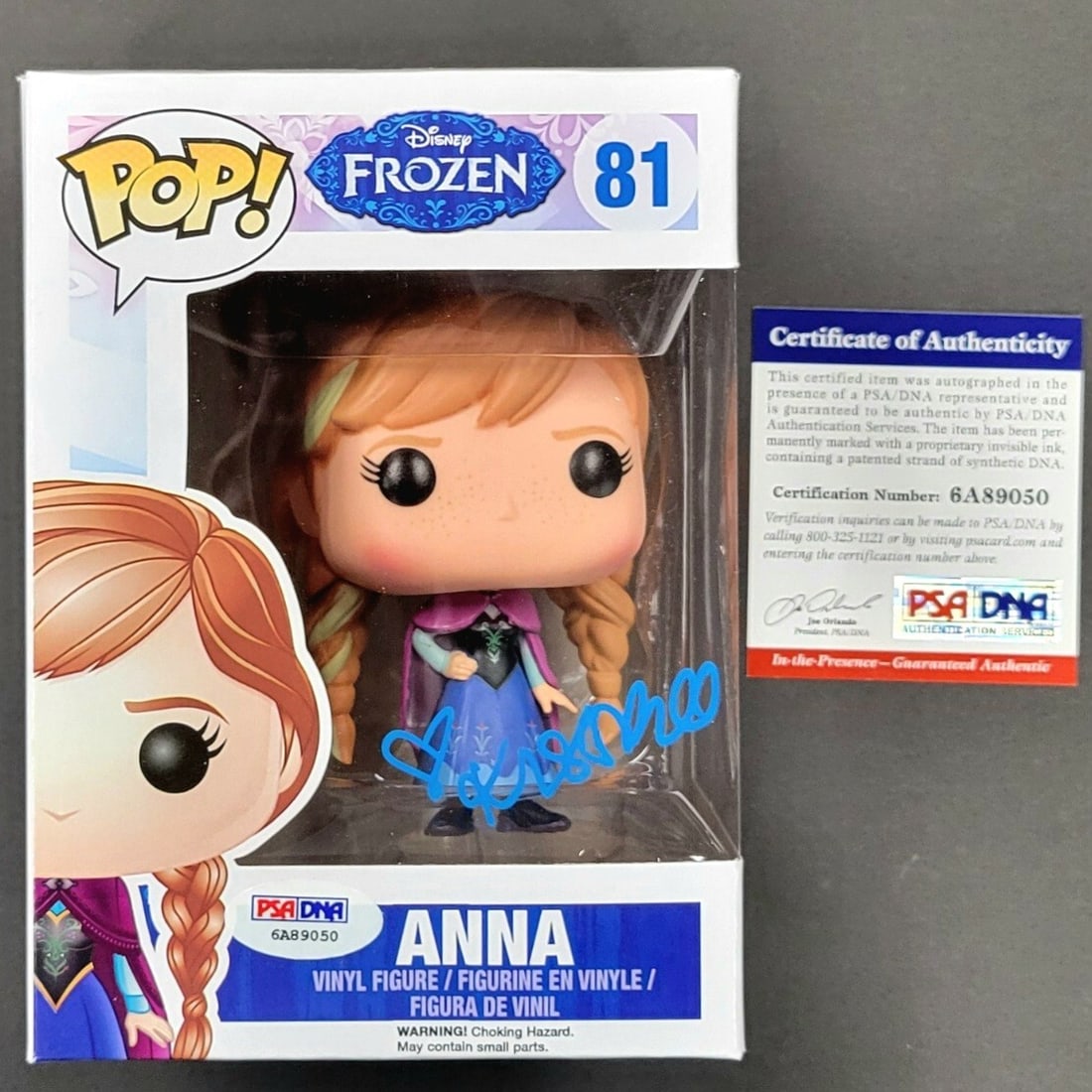 Kristen Bell Signed Anna Funko Pop Vinyl Figure PSA/DNA COA: Kristen Bell Signed Anna Funko Pop Vinyl Figure PSA/DNA COA This Funko Pop Vinyl figure features Anna, the beloved character from the movie Frozen, and is personally signed by actress Kristen Bell. Th