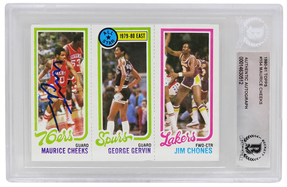 Maurice Cheeks Autographed 1980-81 Topps Rookie Card #178 Beckett Authenticated (1 of 2)