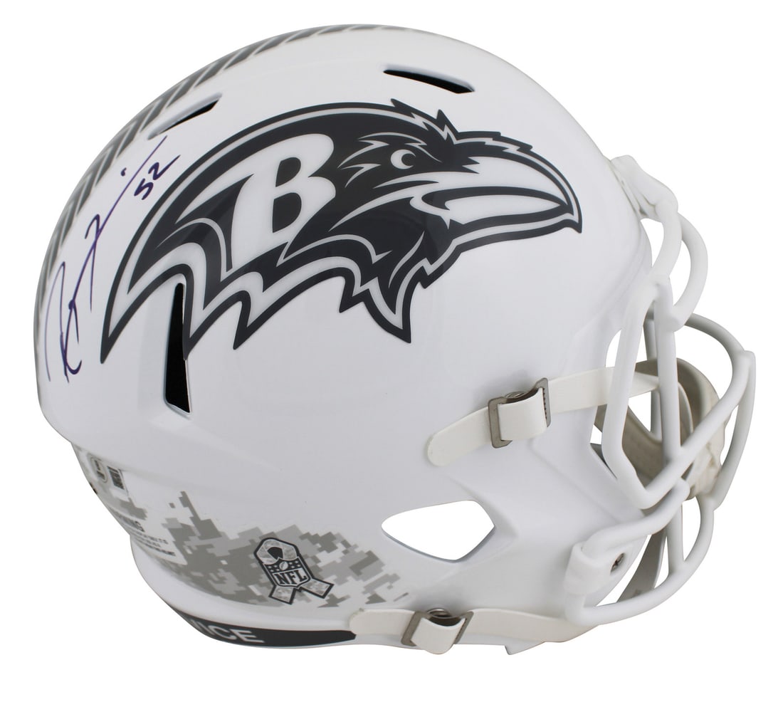 Ray Lewis Signed Baltimore Ravens Salute To Service III Helmet BAS Authenticated: Ray Lewis Signed Baltimore Ravens Salute To Service III Helmet BAS Authenticated This is a full-size, alternate 2024 Salute To Service III Riddell Speed Replica Helmet, personally signed by Ray Lewis