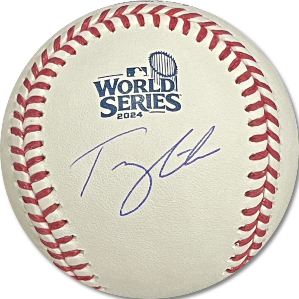 Tommy Edman Autographed World Series Baseball Dodgers Tristar Authenticated: Tommy Edman Autographed World Series Baseball Dodgers Tristar Authenticated This is a Tommy Edman signed baseball featuring World Series stamping, authenticated by Tristar Productions. The baseball sh