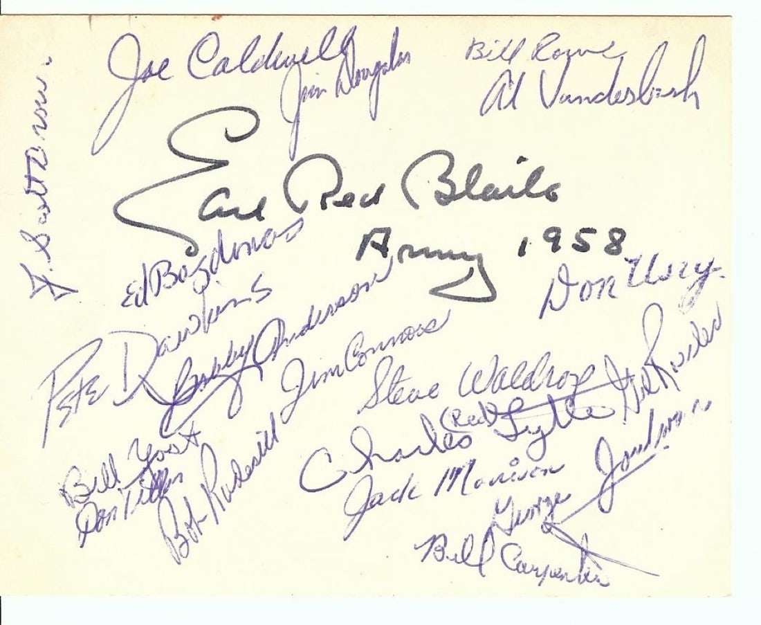 1958 Army Team Autographed Cut Signature Earl Red Blaik JSA Authenticated (1 of 2)