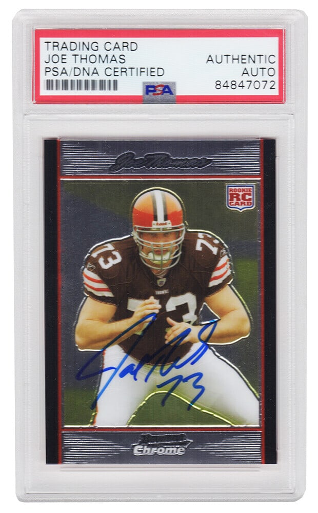 Joe Thomas Signed Browns 2007 Bowman Chrome RC Card PSA/DNA #BC94 (1 of 2)