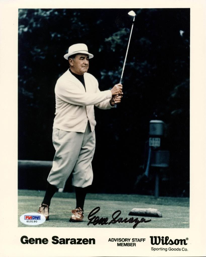 Gene Sarazen Signed Golf 8x10 Photo PSA/DNA Certified Authentic: Gene Sarazen Signed Golf 8x10 Photo PSA/DNA Certified Authentic This authentic 8x10 photo of Gene Sarazen has been personally signed by the legendary golfer. The autograph has been certified as authen