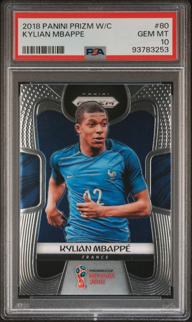2018 Panini Prizm Kylian Mbappe #80 Soccer Card PSA 10 Gem Mint (1 of 2)