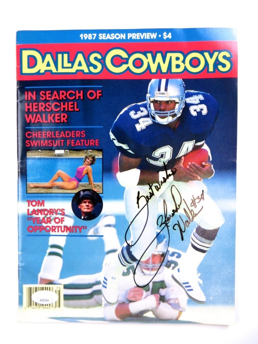 Herschel Walker Autographed 1987 Cowboys Magazine JSA Certified (1 of 4)