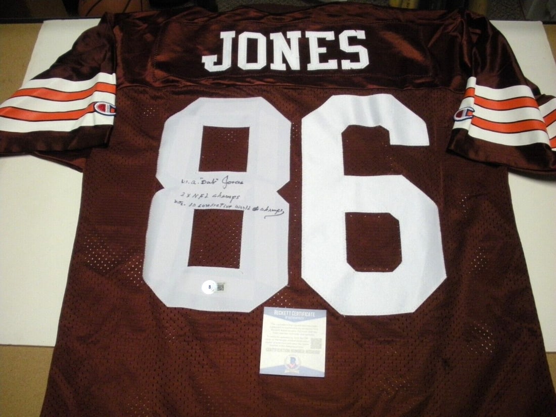 W.A. Dub Jones Signed Official Cleveland NFL Champion Jersey (1 of 3)