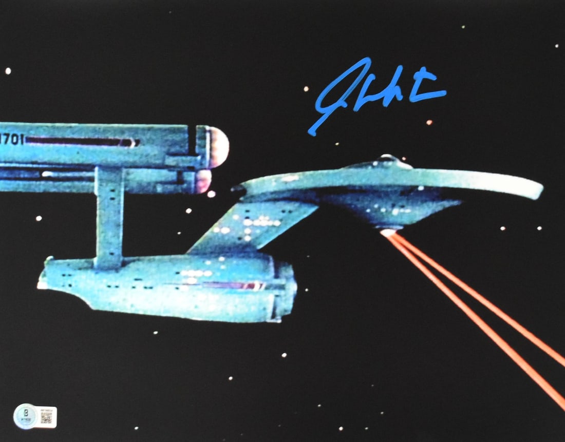 William Shatner Autographed Star Trek 11x14 USS Enterprise Photo Beckett COA (1 of 2)