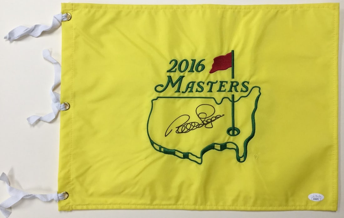 Bernhard Langar 2016 Masters Signed Flag JSA Authenticated (1 of 4)