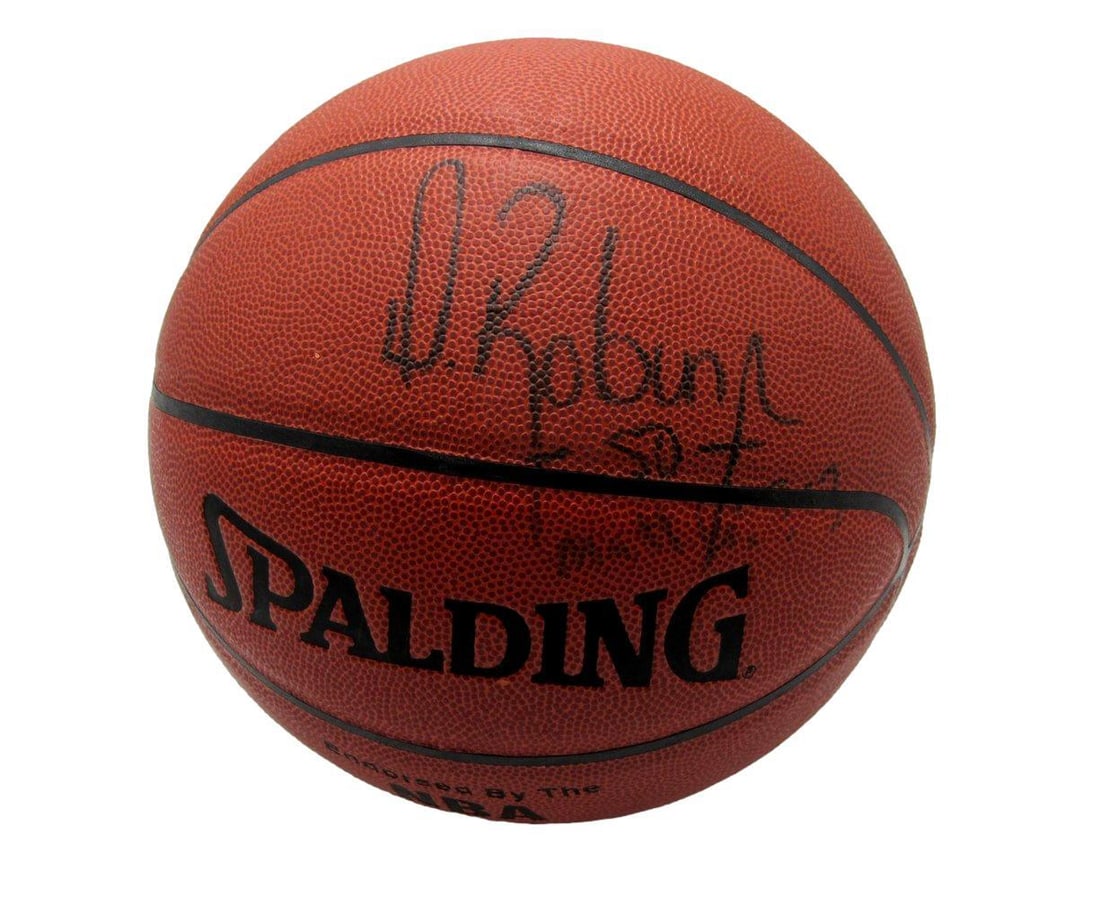 David Robinson Signed Spalding NBA Basketball PSA Authenticated Spurs HOF (1 of 4)