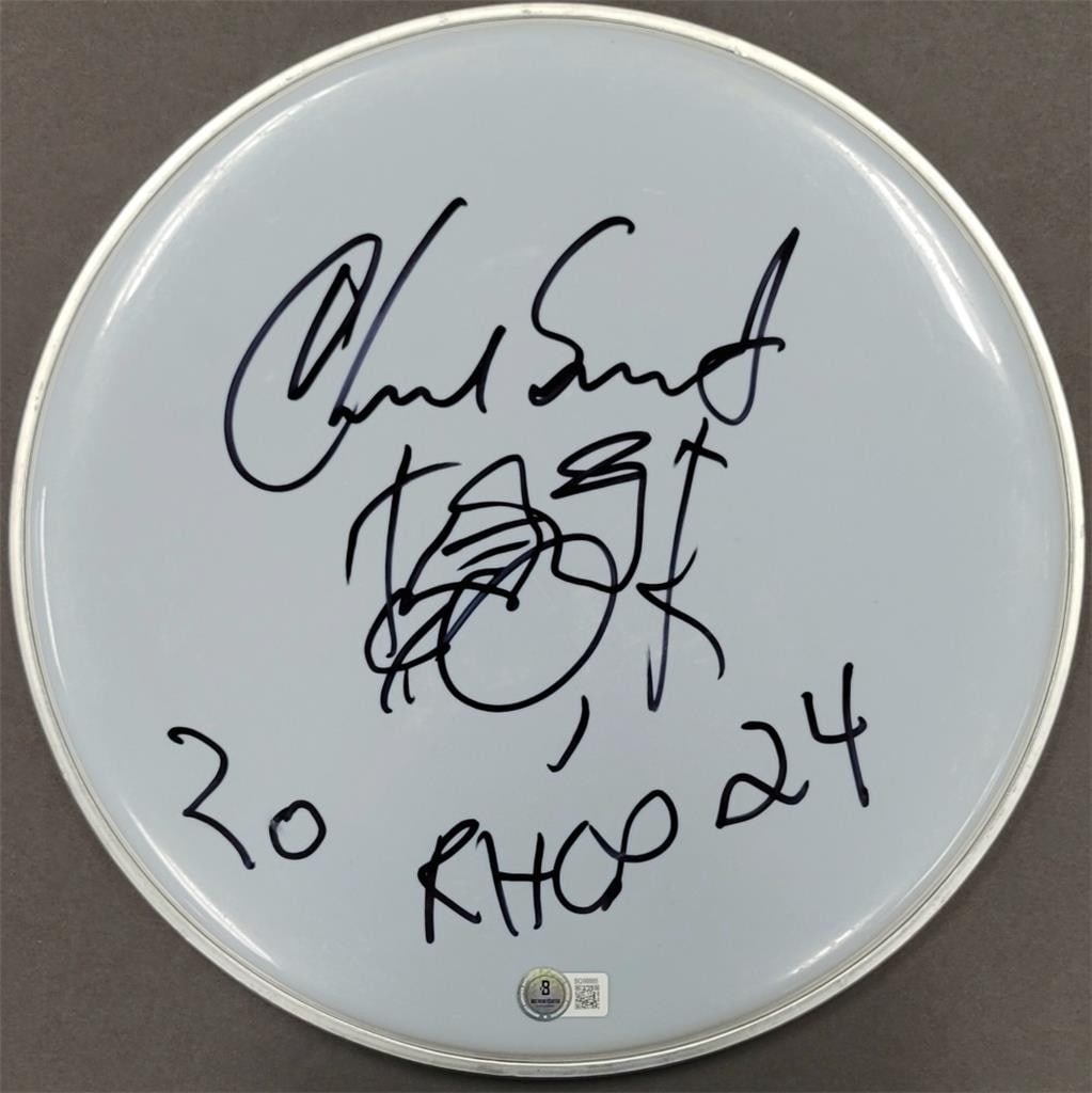 Chad Smith Signed 12" RHCP 2024 Drumhead Beckett Authenticated (1 of 4)