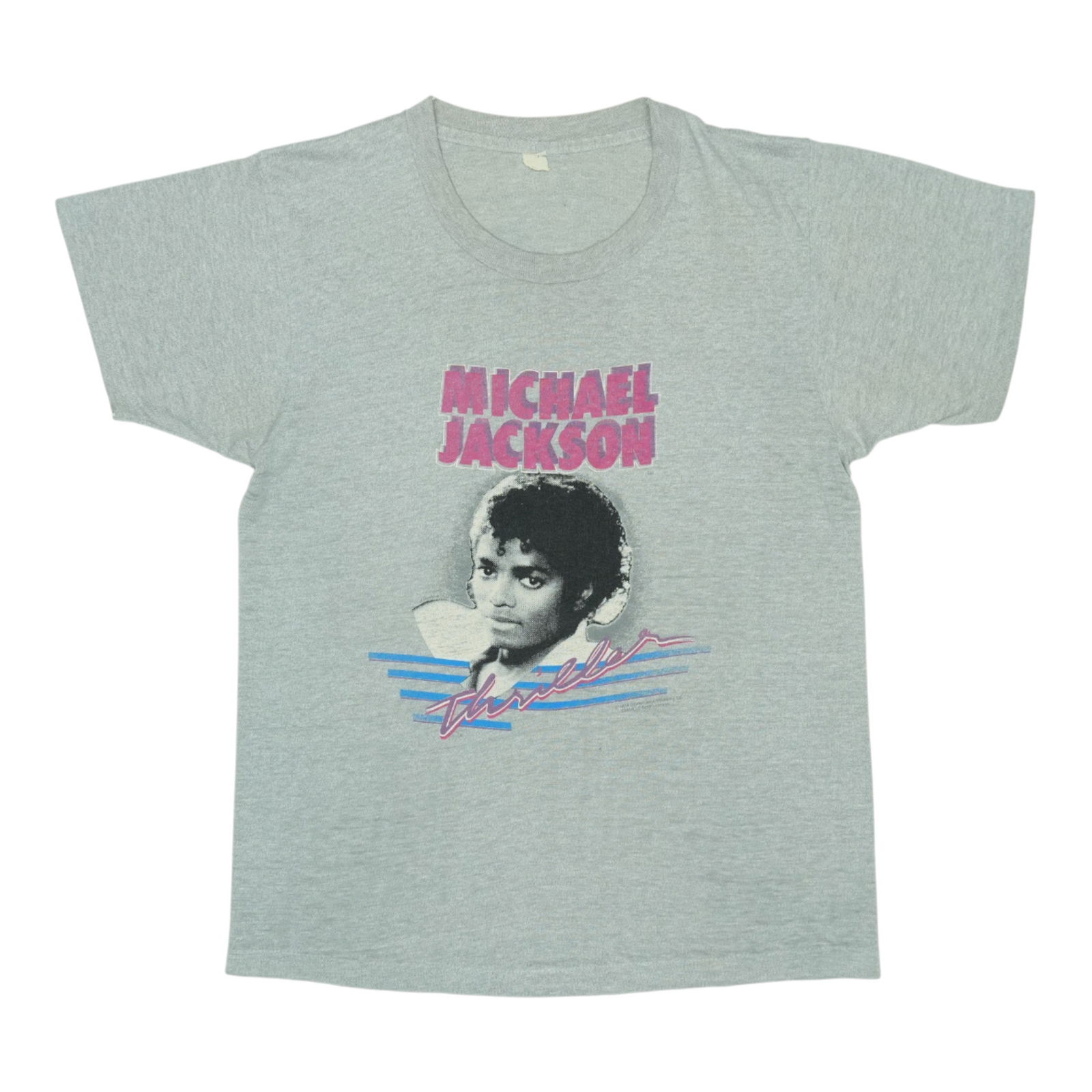 Original 1984 Michael Jackson Thriller Vintage Shirt Grey (1 of 4)