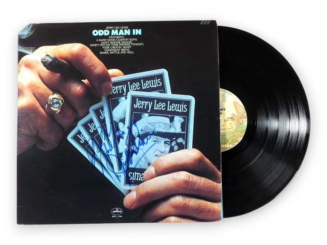 Jerry Lee Lewis Autographed Record Album Cover Beckett Authenticated (1 of 3)