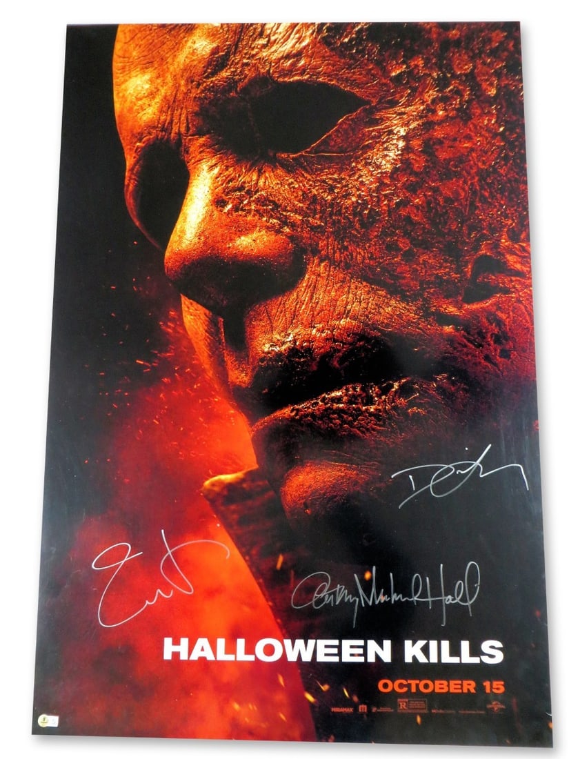 Halloween Kills Multi Signed 27x40 Poster Jamie Lee Curtis Beckett Authenticated (1 of 2)